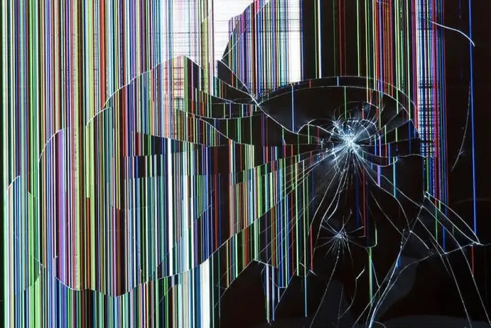 Framed Print : Smashed Video Screen Framed Print : Smashed Video Screen
