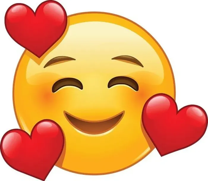 Framed Print : Smiling face with three hearts emoji emoticon