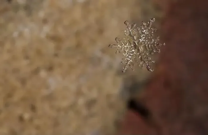 Framed Print : snowflake in macro floating down Framed Print : snowflake in macro floating down