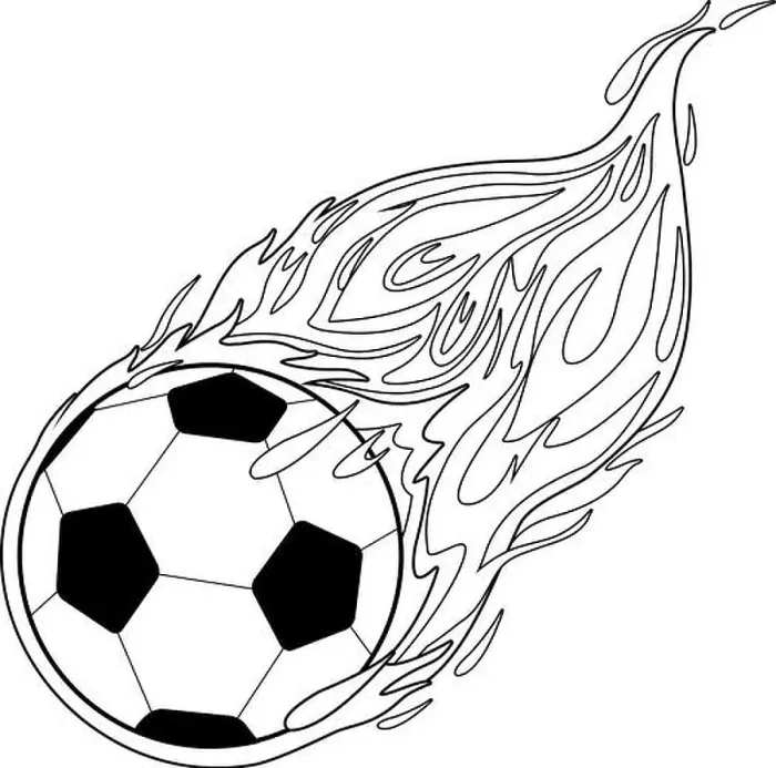 Framed Print : Soccer ball on fire. Vector black and white coloring page Framed Print : Soccer ball on fire. Vector black and white coloring page
