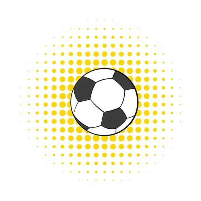Framed Print : Soccer ball icon, comics style
