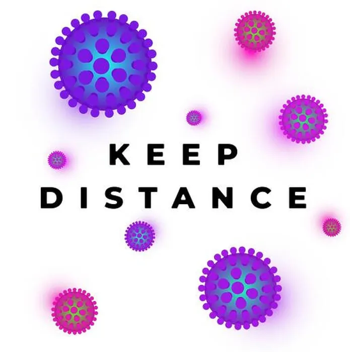 Framed Print : Keep social distance in public society people banner Framed Print : Keep social distance in public society people banner