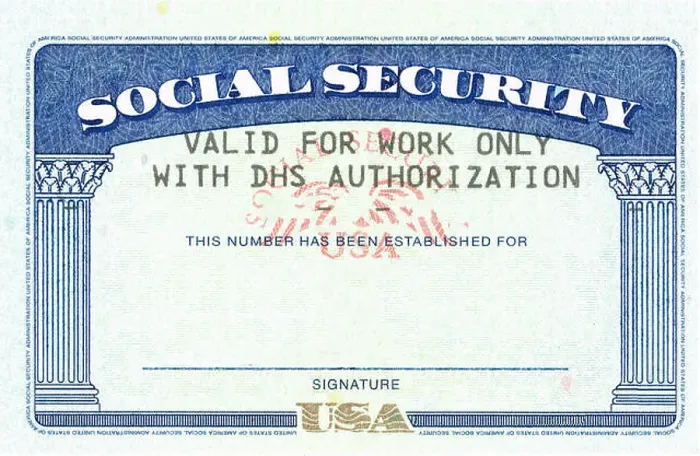 Framed Print : social security card ssn blank original with text DHS authorization Framed Print : social security card ssn blank original with text DHS authorization