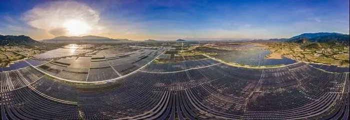 Framed Print : solar energy panels and wind turbine. Drone view Framed Print : solar energy panels and wind turbine. Drone view