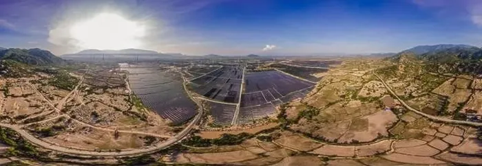 Framed Print : solar energy panels and wind turbine. Drone view Framed Print : solar energy panels and wind turbine. Drone view