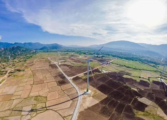 Framed Print : solar energy panels and wind turbine. Drone view Framed Print : solar energy panels and wind turbine. Drone view