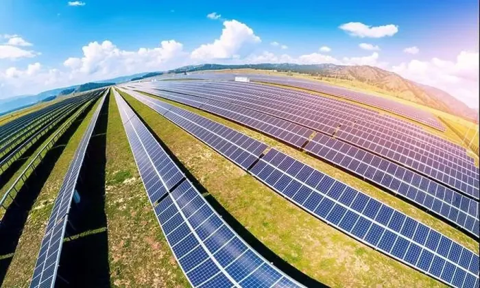 Framed Print : Solar panels on sunny day aerial top view, power farm producing clean green energy Framed Print : Solar panels on sunny day aerial top view, power farm producing clean green energy