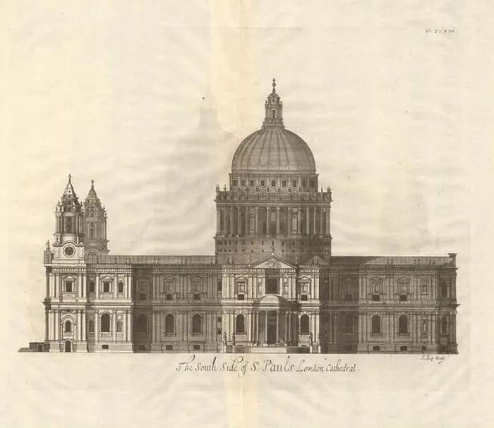 Framed Print : The south side of St Paul's Cathedral, London. STOW / STRYPE, antique print 1720 Framed Print : The south side of St Paul's Cathedral, London. STOW / STRYPE, antique print 1720