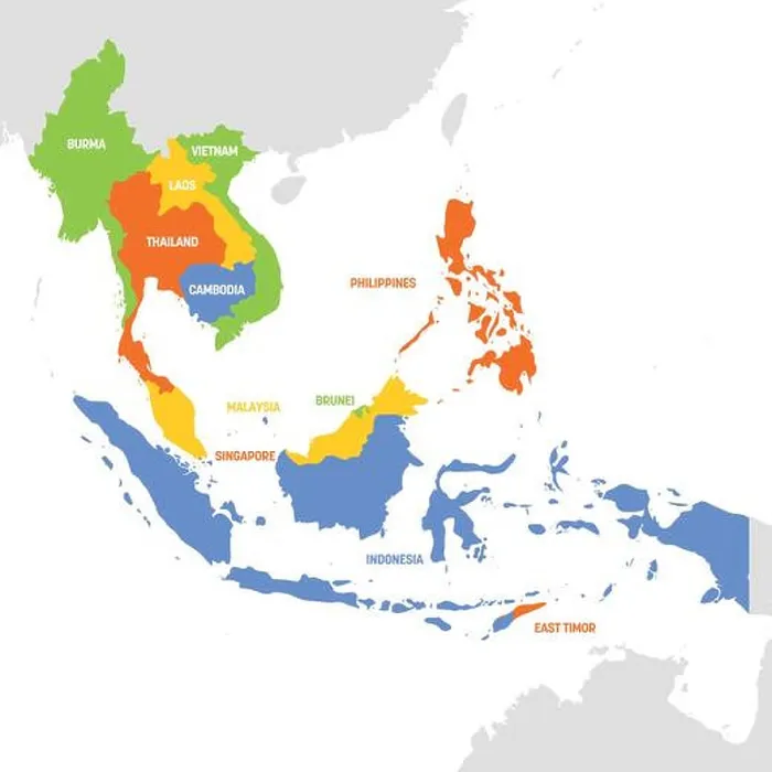 Framed Print : Southeast Asia Region. Map of countries in southeastern Asia. Vector illustration Framed Print : Southeast Asia Region. Map of countries in southeastern Asia. Vector illustration