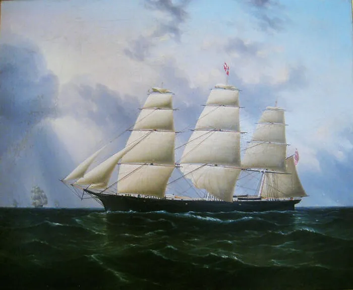 Framed Print : Sovereign of the Seas. a three-masted sailing ship under full sail Framed Print : Sovereign of the Seas. a three-masted sailing ship under full sail