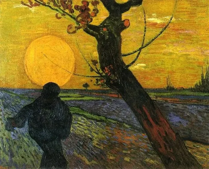 Framed Print : Sower with Setting Sun 1888; Arles, Bouches-du-Rhône, France by Vincent van Gogh Framed Print : Sower with Setting Sun 1888; Arles, Bouches-du-Rhône, France by Vincent van Gogh