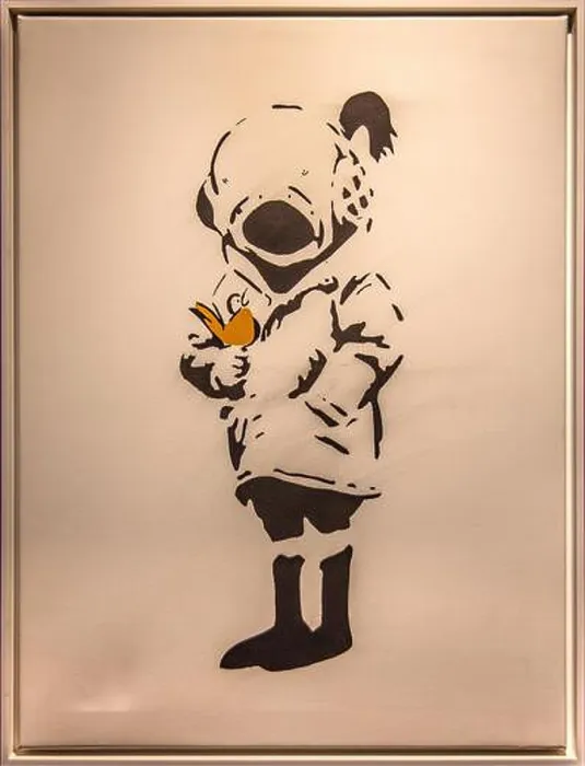 Framed Print : Space Girl and Bird, design for the album cover Think Tank by Blur Framed Print : Space Girl and Bird, design for the album cover Think Tank by Blur