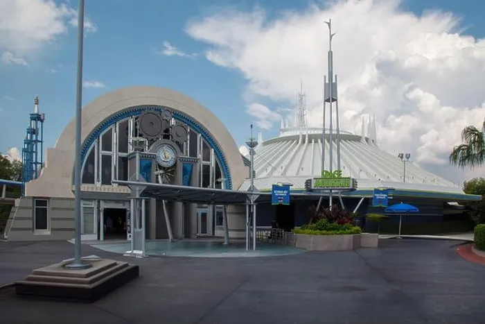 Framed Print : The Space Mountain Futuristic building in Tomorrowland, Magic Kingdom amusemenet park in Orlando, Florida