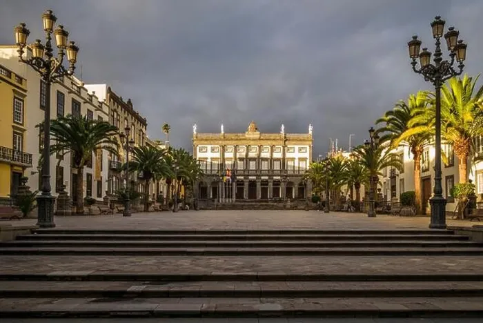 Framed Print : Spain, Canary Islands, Gran Canaria Island, Las Palmas de Gran Canaria, Plaza Santa Ana, dawn Framed Print : Spain, Canary Islands, Gran Canaria Island, Las Palmas de Gran Canaria, Plaza Santa Ana, dawn