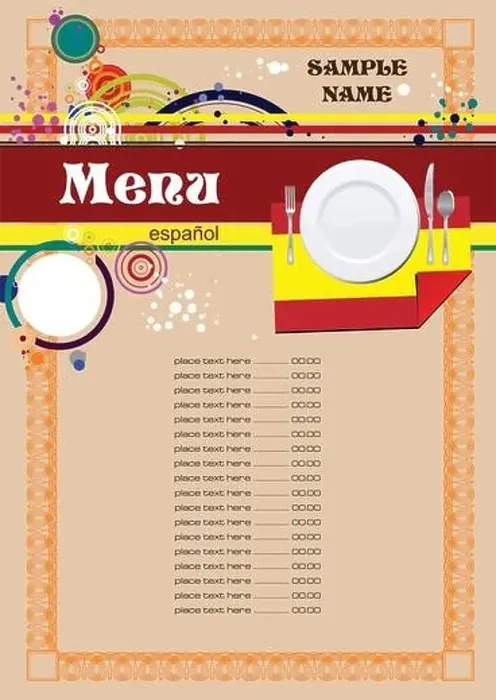 Framed Print : Spanish Restaurant (cafe) menu Framed Print : Spanish Restaurant (cafe) menu