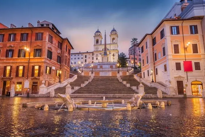 Framed Print : Spanish Steps in Rome, Italy in the early morning Framed Print : Spanish Steps in Rome, Italy in the early morning