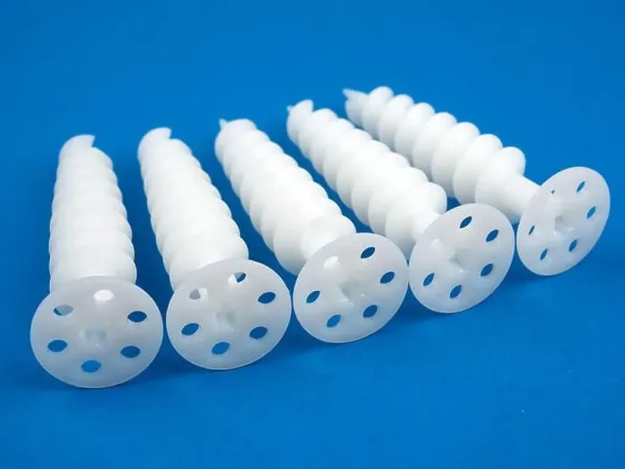 Framed Print : Special dowels for fixing light objects in styrofoam insulation, on blue background Framed Print : Special dowels for fixing light objects in styrofoam insulation, on blue background