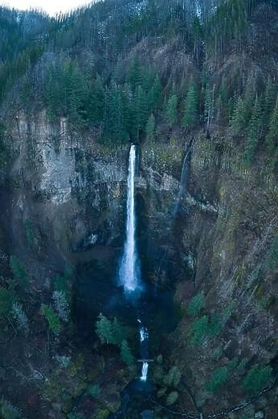 The spectacular Multnomah Falls, over 600 feet high, is located on the Oregon side of the Columbia River Gorge, just 30 miles east from Portland