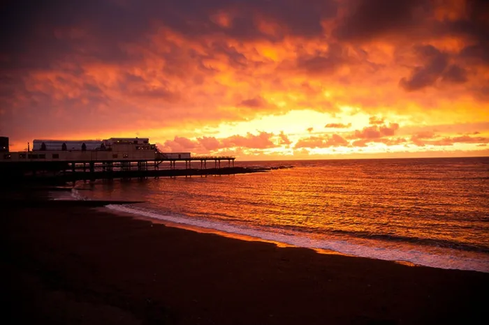 Framed Print : a spectacular sunset over the Pier, Cardigan Bay, Aberystwyth Wales UK Framed Print : a spectacular sunset over the Pier, Cardigan Bay, Aberystwyth Wales UK