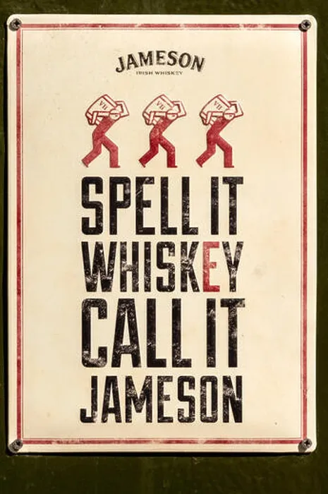 Framed Print : Spell it whiskey call it Jameson enamel sign - Jameson whiskey advertising vintage sign board Framed Print : Spell it whiskey call it Jameson enamel sign - Jameson whiskey advertising vintage sign board