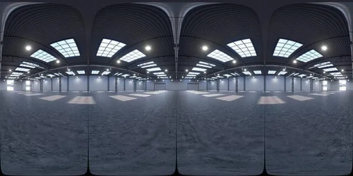 Framed Print : Full spherical hdri panorama 360 degrees of empty exhibition space. backdrop for exhibitions and events. Tile floor. Marketing mock up. 3D render illu