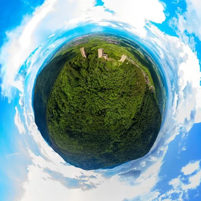 Framed Print : Spherical little planet view of Three Castles near Colmar, Alsace, France Framed Print : Spherical little planet view of Three Castles near Colmar, Alsace, France