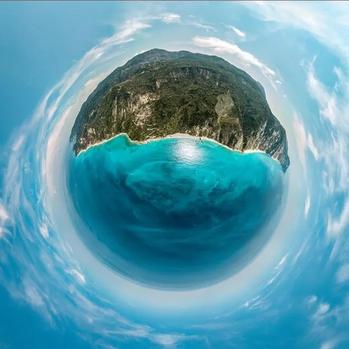 Framed Print : Spherical panorama of a little planet with mountains Framed Print : Spherical panorama of a little planet with mountains