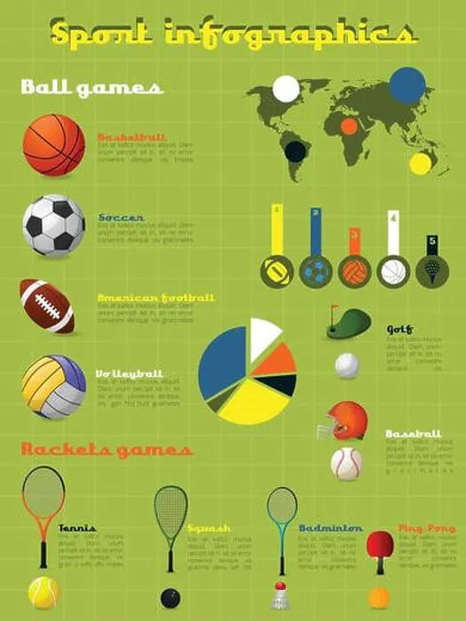 Framed Print : Sports Infographics Set