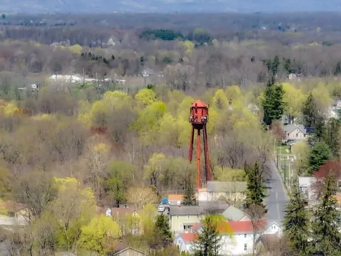 Framed Print : Spring afternoon aerial photo of the water tower located in the hamlet of Wallkill Framed Print : Spring afternoon aerial photo of the water tower located in the hamlet of Wallkill