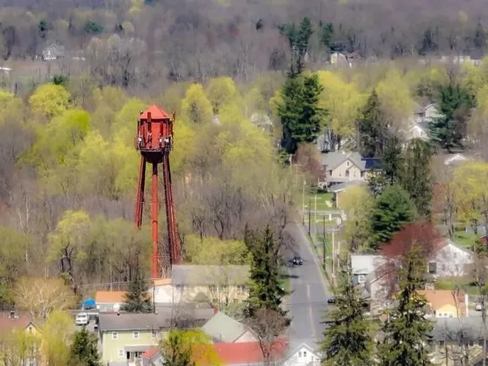 Framed Print : Spring afternoon aerial photo of the water tower located in the hamlet of Wallkill Framed Print : Spring afternoon aerial photo of the water tower located in the hamlet of Wallkill
