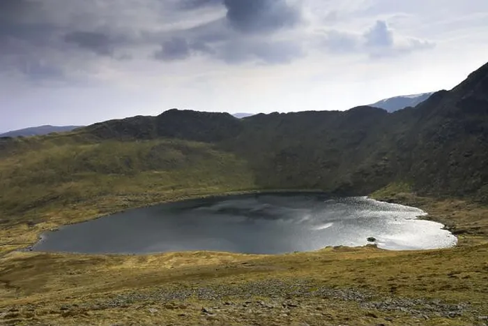 Framed Print : Spring view over Red tarn, Swirral Edge and Helvellyn fell, Lake District National Park, Cumbria, England, UK Framed Print : Spring view over Red tarn, Swirral Edge and Helvellyn fell, Lake District National Park, Cumbria, England, UK