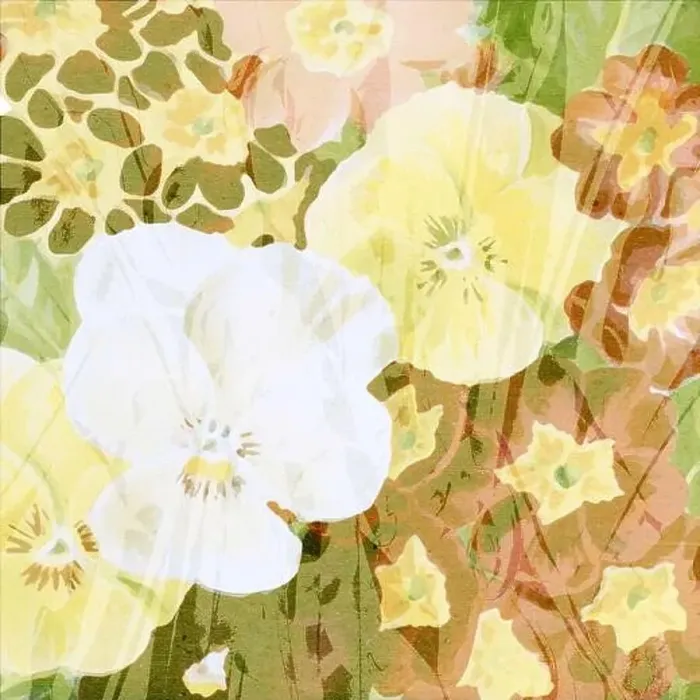 Framed Print : Square floral design, digitally painted in oil Framed Print : Square floral design, digitally painted in oil