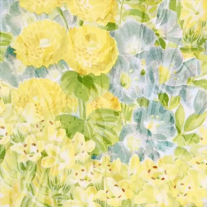 Framed Print : Square floral design, digitally painted in oil Framed Print : Square floral design, digitally painted in oil