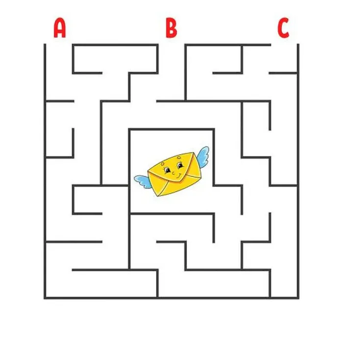 Framed Print : Square maze. Game for kids. Puzzle for children Framed Print : Square maze. Game for kids. Puzzle for children