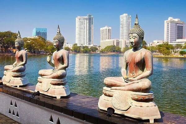 Sri Lanka - Colombo, Seema Malaka Temple, centre of town, city landscape