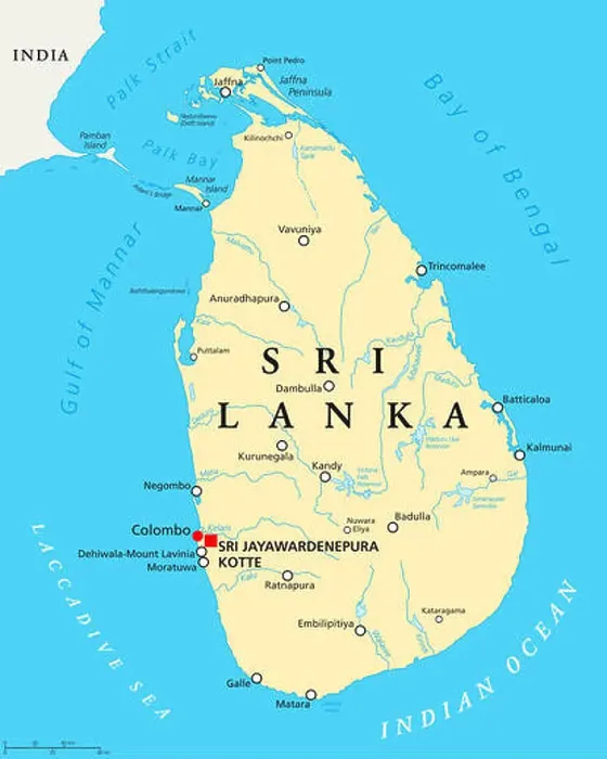 Framed Print : Sri Lanka political map with capitals Sri Jayawardenepura Kotte and Colombo, important cities, rivers and lakes. Ceylon Framed Print : Sri Lanka political map with capitals Sri Jayawardenepura Kotte and Colombo, important cities, rivers and lakes. Ceylon