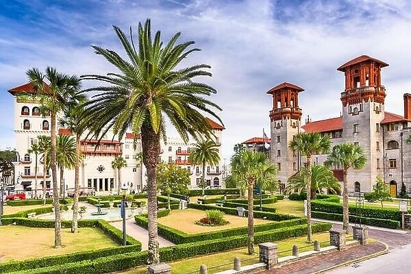 St. Augustine, Florida, USA city hall and Alcazar Courtyard