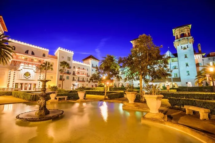 Framed Print : St. Augustine, Florida, USA downtown plaza cityscape