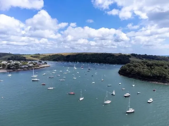 Framed Print : St Mawes harbour aerial drone cornwall england uk Framed Print : St Mawes harbour aerial drone cornwall england uk