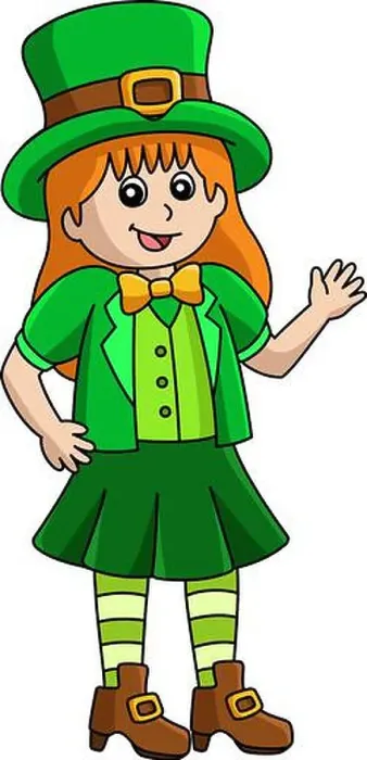 Framed Print : St. Patricks Day Leprechaun Girl Cartoon Clipart Framed Print : St. Patricks Day Leprechaun Girl Cartoon Clipart