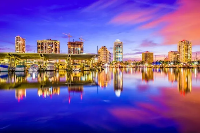 Framed Print : St. Petersburg, Florida, USA downtown city skyline Framed Print : St. Petersburg, Florida, USA downtown city skyline
