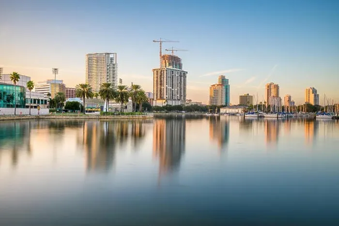 Framed Print : St. Petersburg, Florida, USA downtown city skyline at twilight on the bay Framed Print : St. Petersburg, Florida, USA downtown city skyline at twilight on the bay