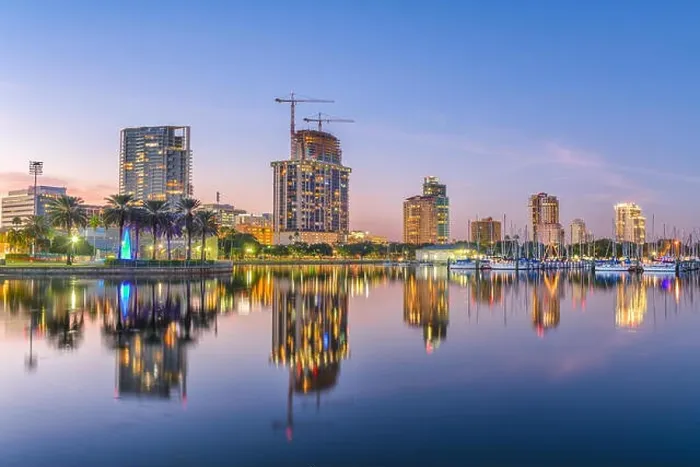 Framed Print : St. Petersburg, Florida, USA skyline on the water at sunset Framed Print : St. Petersburg, Florida, USA skyline on the water at sunset