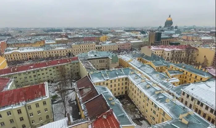 Framed Print : St. Petersburg in winter, view from above. Shot on a drone Framed Print : St. Petersburg in winter, view from above. Shot on a drone