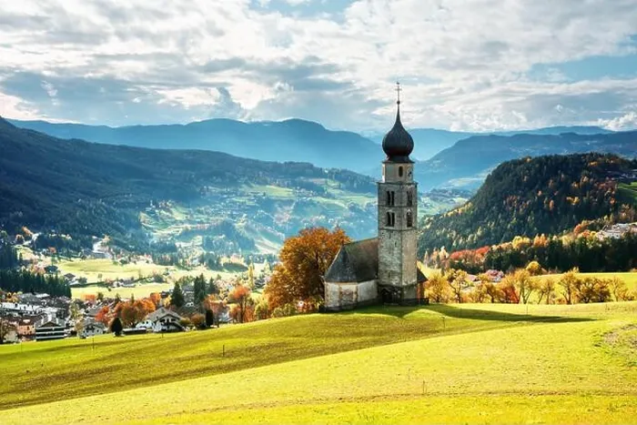 Framed Print : St. Valentin (Kastelruth) Village Church at the autumn Dolomite Alps. Amazing landscape with small chapel on sunny meadow Framed Print : St. Valentin (Kastelruth) Village Church at the autumn Dolomite Alps. Amazing landscape with small chapel on sunny meadow