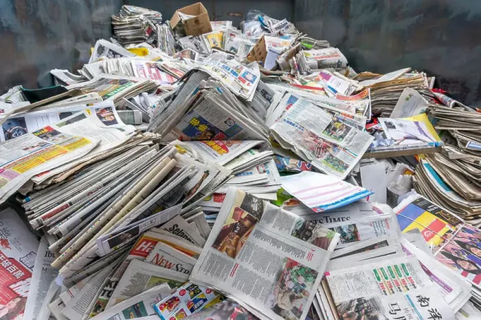 Framed Print : A stack of old newspaper for recycle Framed Print : A stack of old newspaper for recycle