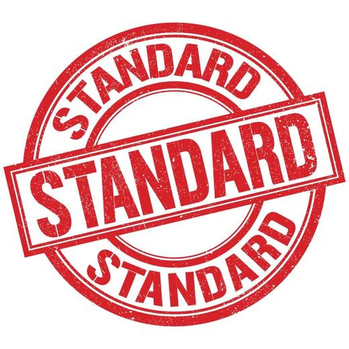 Framed Print : STANDARD text written word on red round stamp sign Framed Print : STANDARD text written word on red round stamp sign