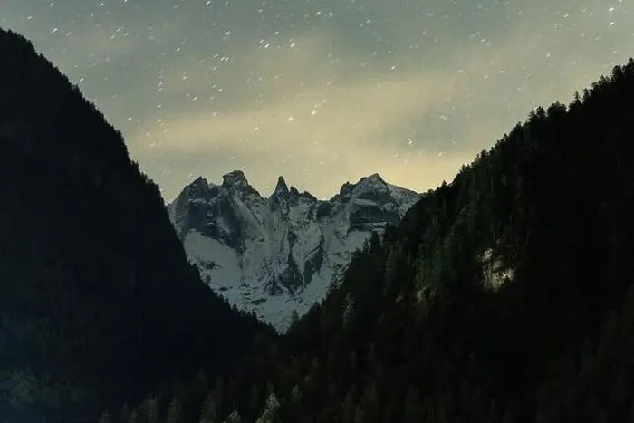 Framed Print : Starry night sky over the Sciore mountain peaks and woods, Val Bondasca, Val Bregaglia, Graubunden canton, Switzerland Framed Print : Starry night sky over the Sciore mountain peaks and woods, Val Bondasca, Val Bregaglia, Graubunden canton, Switzerland