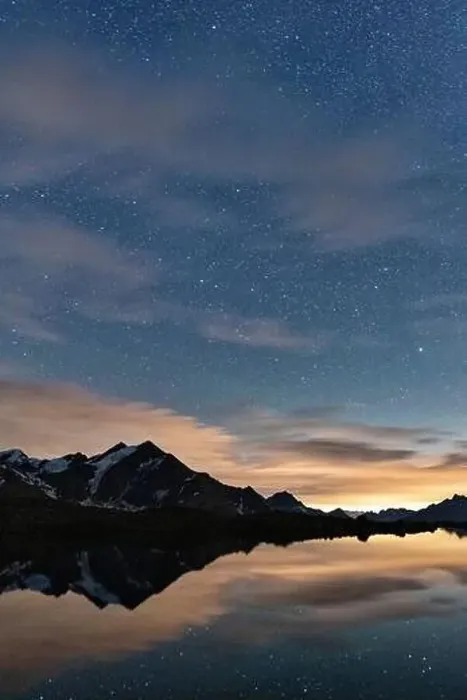 Framed Print : Starry night sky over Tresero peak mirrored in lake Manzina, Valfurva, Valtellina, Sondrio province, Lombardy, Italy Framed Print : Starry night sky over Tresero peak mirrored in lake Manzina, Valfurva, Valtellina, Sondrio province, Lombardy, Italy