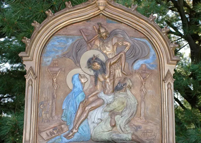 Framed Print : Stations of the cross Station 13 -Jesus is taken down from the Cross Framed Print : Stations of the cross Station 13 -Jesus is taken down from the Cross